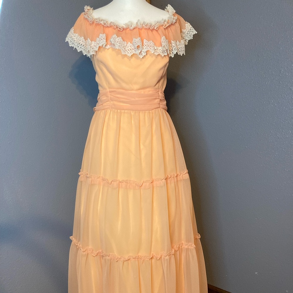 Vintage 60s-70s Nadine Gown - Coral